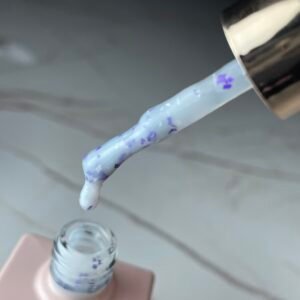 Base Rubber lechoso + glitter morado