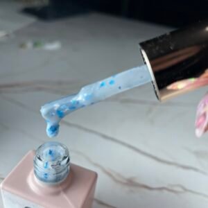 Base Rubber lechoso glitter azul sky flakes