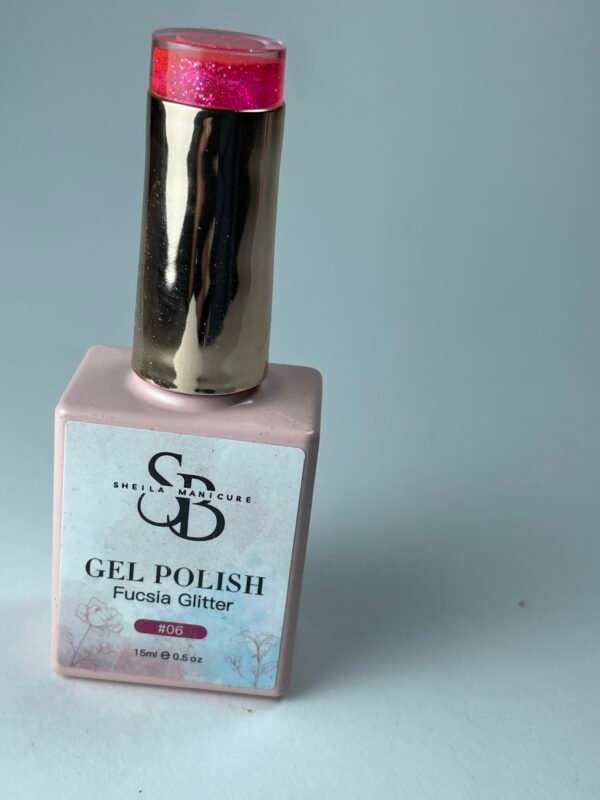 Gel polish fucsia glitter reflectante