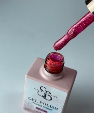 Gel polish fucsia glitter reflectante